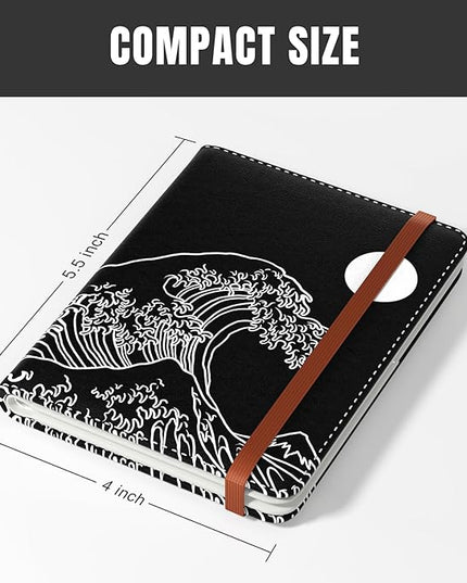Rimilak Passport Holder, RFID Blocking Passport Cover Wallet Travel Essentials, Leather Travel Air Ticket Documents Organizer Protector for Women and Men, Abstract Waves