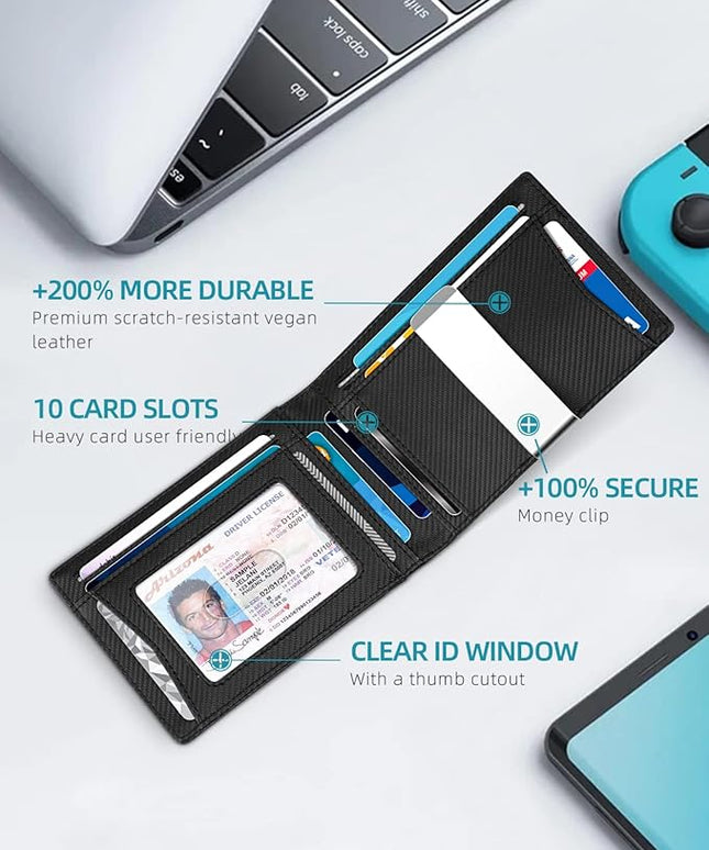 Zitahli Men's Wallets Airtag Holder Slim Rfid Leather with Gift Box