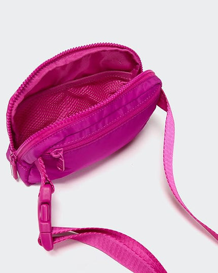 Pander Two Way Zipper Fanny Pack Nylon Everywhere Belt Bag for Women, Water Repellent Waist Packs, Crossbody Bags with Adjustable Strap (Grape Purple)