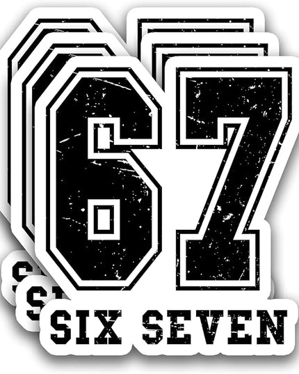 (3Pcs) Six Seven 67 Meme Stickers Funny Gen Alpha Slang 6 7 Numbers Vinyl Decals Waterproof for Laptop, Water Bottle, Phone Case, Tumbler, Helmet, Scrapbooking, 3" x 2.7"