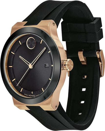 Movado Bold Fusion Men's Luxury Quartz Watch - Swiss Movement, Silicone Strap, Water Resistance 50 Meters (5ATM) - Classic Timepiece - Gift for Him - 42mm