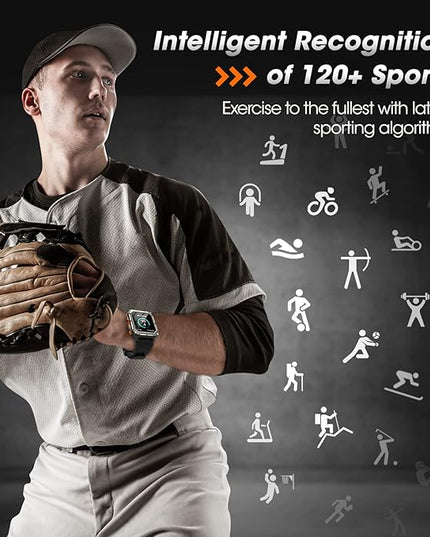 Military Smart Watch for Men (Answer/Make Call), 10 ATM Waterproof Outdoor Sports Fitness Tracker with, Blood Pressure, Heart Rate, Sleep Monitor, Rugged Tactical Smartwatch for Android and iPhone