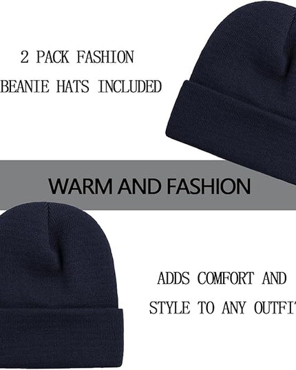 ZOORON 1&2 Pack Beanie for Men Women Slouchy Beanie Hats Winter Knit Caps Soft Ski Hat Unisex