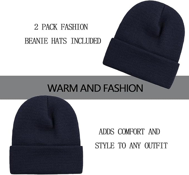 ZOORON 1&2 Pack Beanie for Men Women Slouchy Beanie Hats Winter Knit Caps Soft Ski Hat Unisex