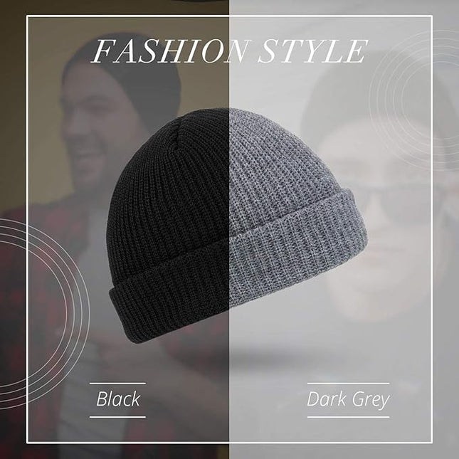 SATINIOR Trawler Beanie Watch Hat Roll-up Edge Skullcap Fisherman Beanie for Women Men