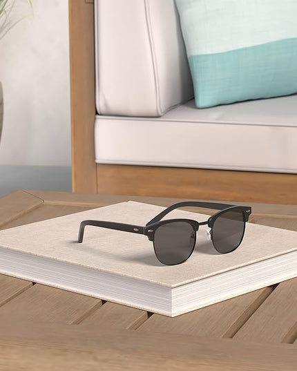 KALIYADI Polarized Sunglasses for Men and Women Semi-Rimless Frame Driving Sun glasses UV Blocking