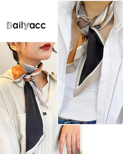 Dailyacc Hair Scarf for Women Fashion Silky Satin Headscarf Wrap Breathable Lightweight Neck Scarves For Handbag