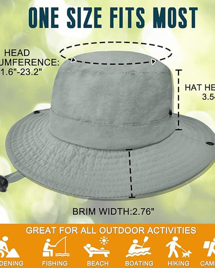 Sun Hats for Men Women Fishing Hat UPF 50+ Quick Dry Foldable Bucket Hat Adjustable Safari Hat for Beach Hiking