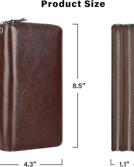 Lavemi Small Compact Women Wallet RFID Blocking Genuine Leather Bifold Purse with ID Windows