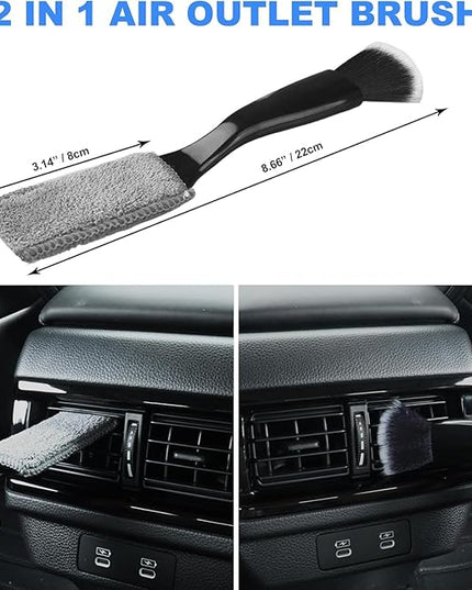 7PCS Car Detailing Brush Set, Ultra Soft Boars Hair Car Interior Detailing Brushes, Car Interior Detailing Kit, Car Cleaning Gel Supplies Kit, Car Dust Brush, Car Accessories for Truck, Suv, Interior