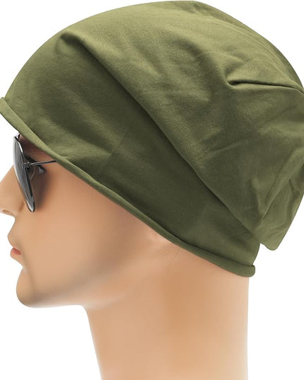 ZLYC Cotton Thin Slouchy Beanie Hat for Men Women Fashion Soft Stretch Knit Skull Cap