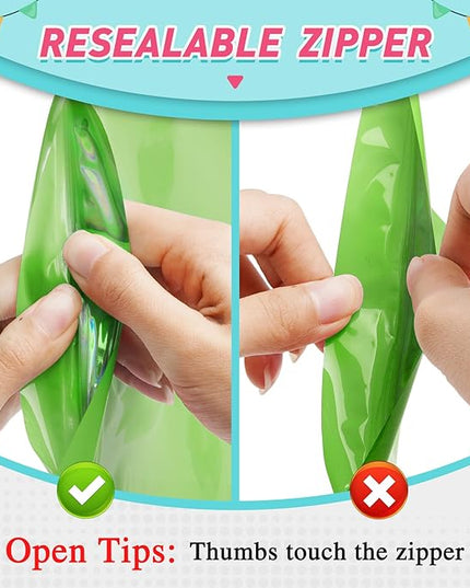 Funfery 300 Pack Smell Proof Resealable Bags for Food Storage,Holographic Bags 4x6 Green Mylar Clear Packaging Bag- Scent Proof for Cookies, Zip Foil Pouch for Small Business