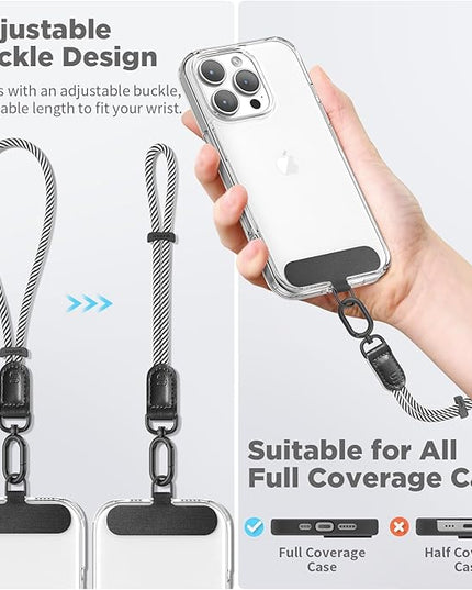 SURPHY Phone Wrist Strap, Keychain Wristlet, Phone Strap Charm with Tether Tab, Cellphone Lanyard Wrist, Key Chain for Women