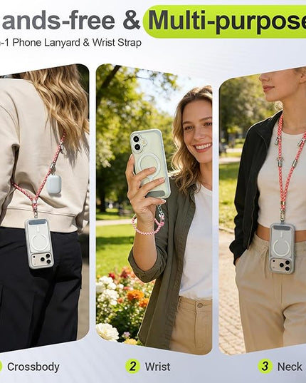 Phone Lanyard & Phone Wrist Strap, 3 in 1 Adjustable Anti Theft Phone Strap for Travel Hiking Cycling Climbing