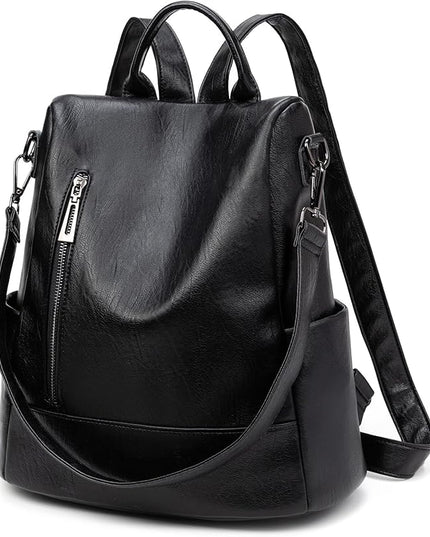 Didida Fashion Backpack Purse For Women Anti-theft Rucksack Pu Leather Lightweight Water-resistant Shoulder Bag, Black