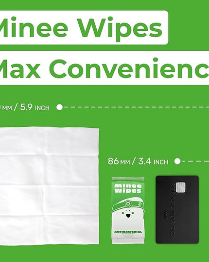 Impossibly Compact Travel Antibacterial Wipes Hand Sanitizer - 99.5% Water and Aloe - Safe for Sensitive Skin & Hypoallergenic Hand Wipes - Travel Essentials For Adults & Kids, 30 Pack Total 180 Wipe