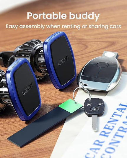 LISEN 2 Pack Magnetic Phone Holder for Your Car Mount 6 Military Magnets Car Phone Holder Mount Vent Cell Phone Holdeer Mount Vent Cell Phone Holder (Blue)