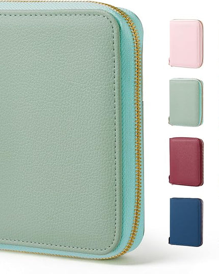CoBak Passport Holder Cover with Safe Zipper Closure, Premium Passport Wallet for Travel, RFID Blocking Card Case, Waterproof Travel Accessories for Women, Agave Green