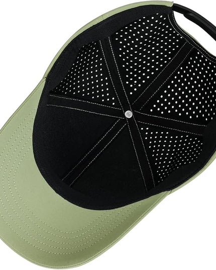 VOBOOM Men Quick Dry Baseball Cap Laser Cut Mesh Ball Curved Brim Snapback Hat