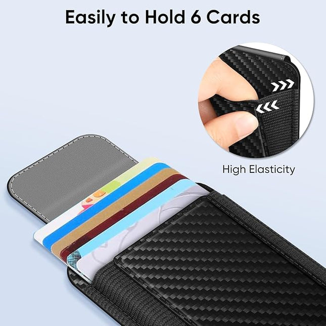 FINPAC MagSafe Wallet, Magnetic Card Wallet Holder for iPhone 17/16/15/14/13/12 Series, Safe RFID Blocking Slim Leather 6 Card Holder for Women Men