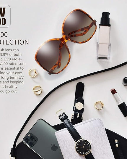 The Fresh Women's Oversized Square Jackie O Cat Eye Hybrid Butterfly Fashion Sunglasses - Exquisite Packaging