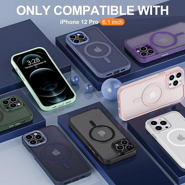 Hython Case for iPhone 12 Pro Case Magnetic Translucent Matte Phone Cases 6.1" [Compatible with MagSafe] Thin Slim Fit Shockproof Bumper Hard Protective Cover for Women Men Girls, Frosted Pink