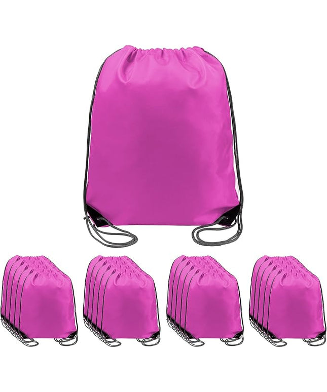 BeeGreen Drawstring Backpack Bags 20,30,50 Packs Reflective String Bags for Gym Sport Trip Cinch Sack DIY for Women Men