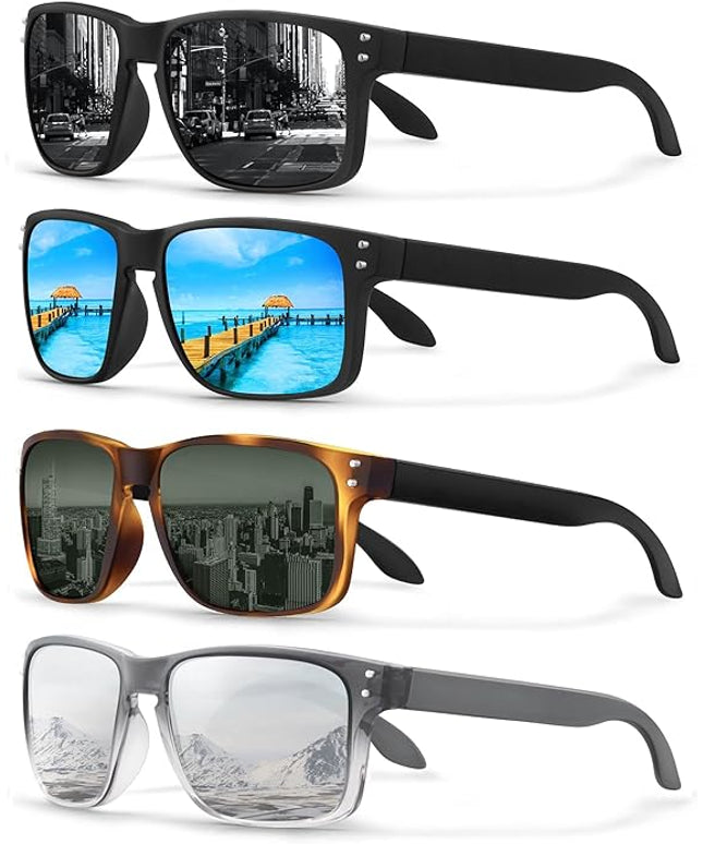 KUGUAOK Polarized Square Sunglasses For Men and Women Matte Finish Sun Glasses UV Protection Glasses
