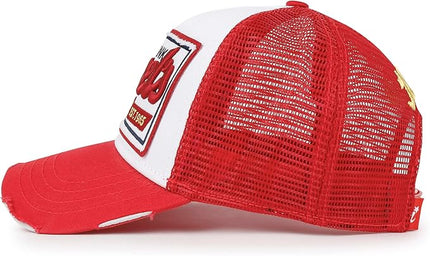 ililily Premium Howels Embroidery Vintage Baseball Cap Distressed Trucker Hat