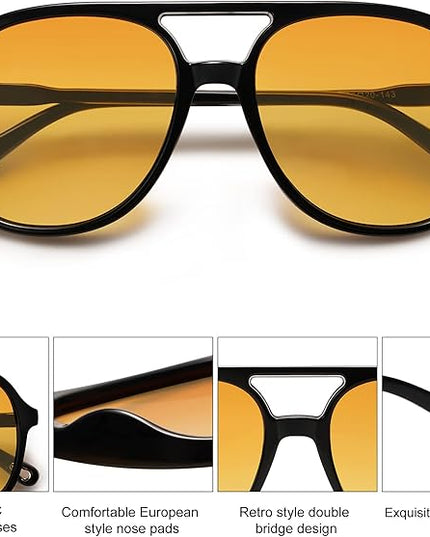 SOJOS Retro Polarized Aviator Sunglasses Womens Mens Classic 70s 80s Vintage Trendy Square Aviators SJ2174