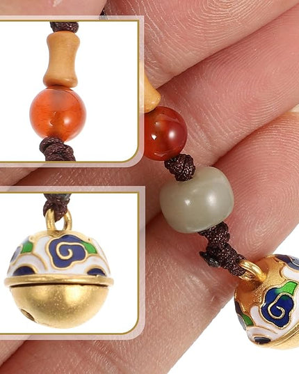 Vintage Brass Phone Pendant Key Chain Retro Handicraft Charm for Mobile Accessories Delicate Multi-functional Keychain Decoration Stylish DIY Pendant Gift for Family Random Color