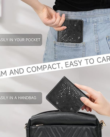 KITEVIUN Small RFID Wallet Women Ultra Thin Slim Womens Wallet Mini Compact Bifold Pocket Ladies Wallets for Women BLACK
