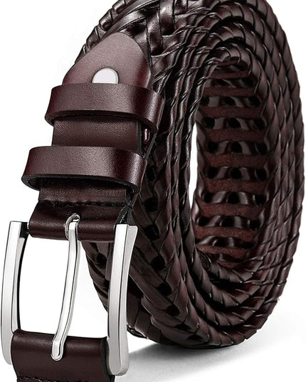 BULLIANT Mens Belts,Leather Woven Braided Belts for Gift Men Casual Jeans Golf