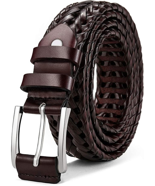 BULLIANT Mens Belts,Leather Woven Braided Belts for Gift Men Casual Jeans Golf