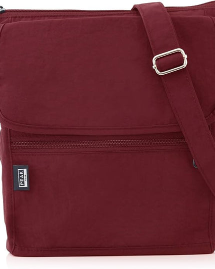 Peak Gear Crossbody Travel Purse with RFID Blocking Pocket and Lifetime Recovery Service. Nylon Shoulder Bag