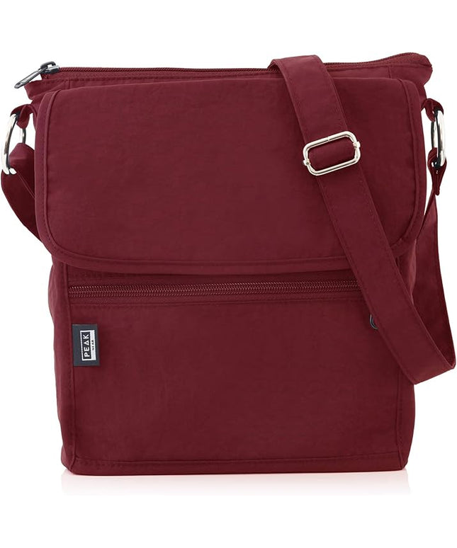 Peak Gear Crossbody Travel Purse with RFID Blocking Pocket and Lifetime Recovery Service. Nylon Shoulder Bag