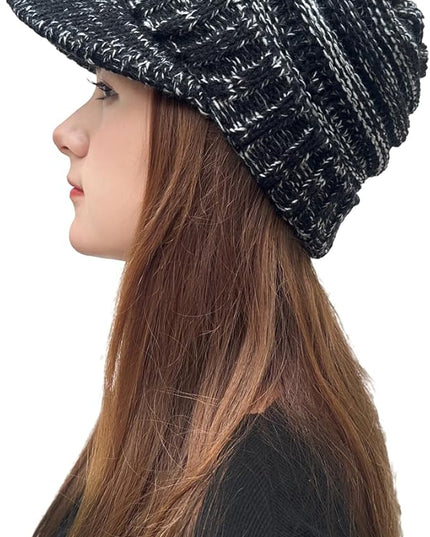 XYIYI Beanie Tail Winter Warm Knit Messy High Bun Ponytail Hats Visor Beanie Cap