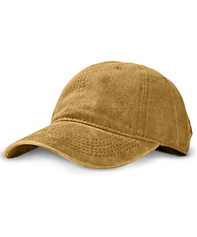 Unisex Vintage Washed Baseball Cap | Low Profile Soft Top Unstructured Cotton Baseball Cap | Adjustable Size Vintage Buckle