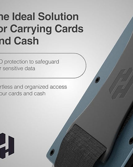 Hayvenhurst Wallet For Men - Reinvented Design Men's Wallet - Slim, Minimalistic & Seamless, Blocks RFID Scanners with a Cash Strap (Grey)