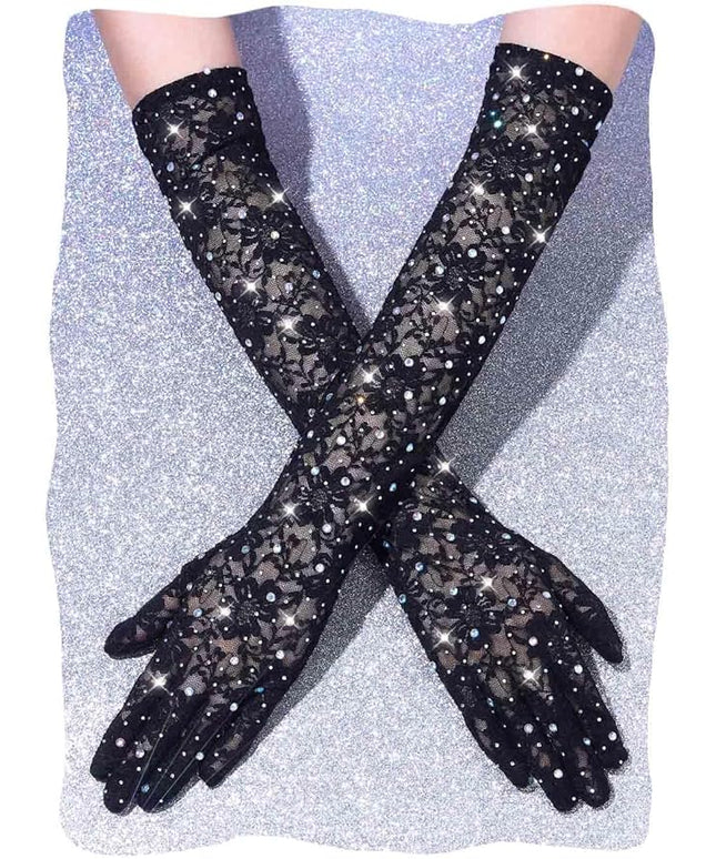 Campsis Floral Lace Gloves Long Lace Gloves