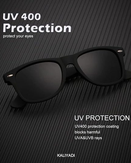 KALIYADI Polarized Sunglasses for Men and Women Matte Finish Sun glasses Color Mirror Lens UV Blocking (3 Pack)