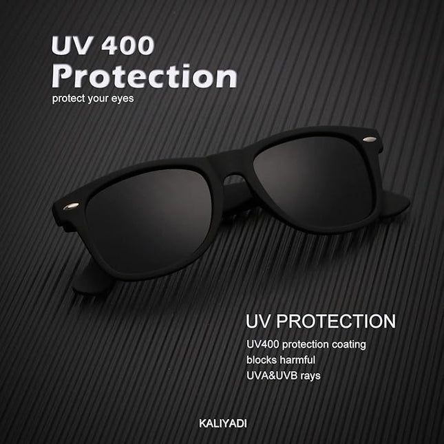 KALIYADI Polarized Sunglasses for Men and Women Matte Finish Sun glasses Color Mirror Lens UV Blocking (3 Pack)