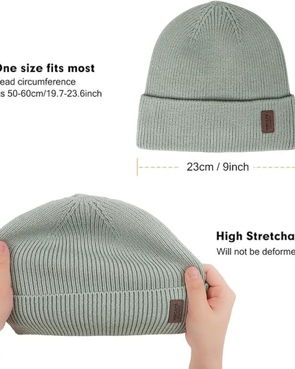 Wmcaps Winter Beanie for Men Women, Fleece Lined Beanie Soft Warm Knit Hat Ski Stocking Cuffed Cap