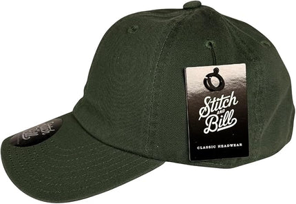 Stitch and Bill Mens Athletic Deep-Crown Baseball Cap 100% Soft Cotton Unstructured Dad Hat Outdoors Adjustable