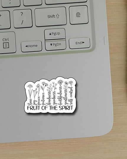 (3Pcs) Fruit of The Spirit Sticker, Christian Decorate Books Laptop Phone Water Bottles Kindles Stickers Tumbler Sticker Waterproof Vinyl Decorate Sticker 3" Inch