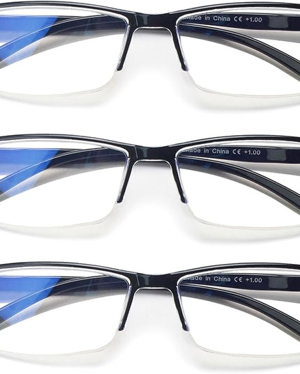 NORPERWIS Reading Glasses Men 3 pack Blue Light Blocking Readers Mens Spring Hinge Comfortable Glasses