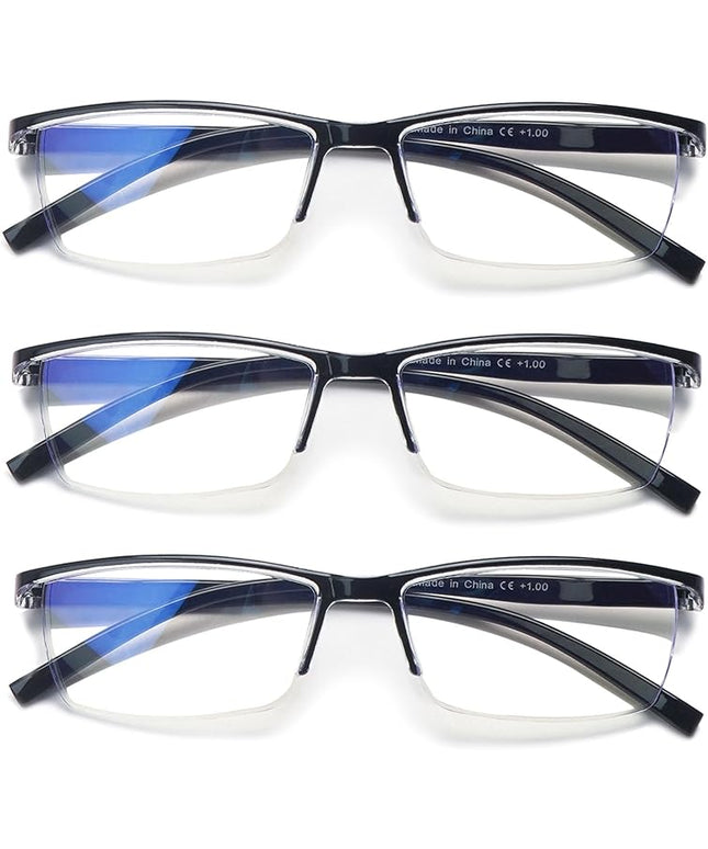 NORPERWIS Reading Glasses Men 3 pack Blue Light Blocking Readers Mens Spring Hinge Comfortable Glasses