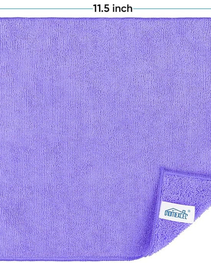 HOMEXCEL Purple Microfiber Cleaning Cloth, 12 Pack Premium Microfiber Towels for Cars, Lint Free, Scratch-Free, Highly Absorbent, Reusable Cleaning Rags for Car, Household, Kitchen, Window,11.5"X11.5"