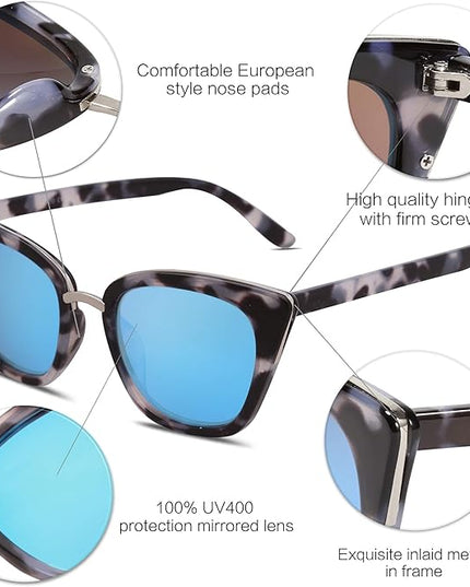 SOJOS Cat Eye Designer Sunglasses Fashion UV400 Protection Glasses SJ2052