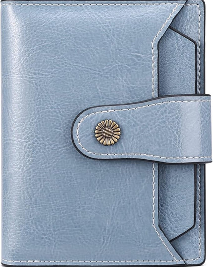 FALAN MULE Small Wallet for Women Leather Bifold Compact RFID Blocking Small Womens Wallet